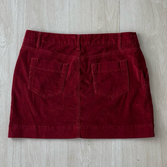 GAP Maroon Burgundy Red Corduroy Mini Skirt - Picture 2 of 3